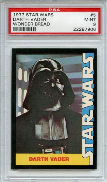 1977 Star Wars Wonder Bread 5 Darth Vader PSA MINT 9