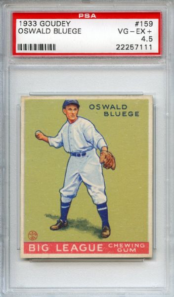 1933 Goudey 159 Oswald Bluege PSA VG-EX+ 4.5