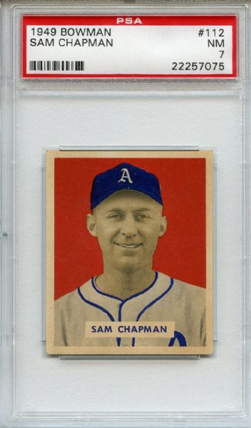 1949 Bowman 112 Sam Chapman PSA NM 7