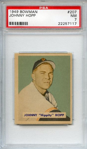 1949 Bowman 207 Johnny Hopp PSA NM 7