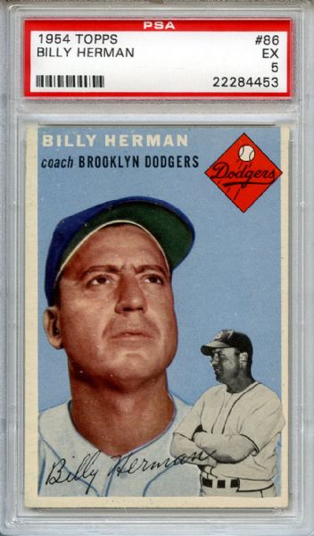 1954 Topps 86 Billy Herman PSA EX 5