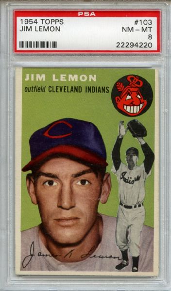 1954 Topps  103 Jim Lemon PSA NM-MT 8