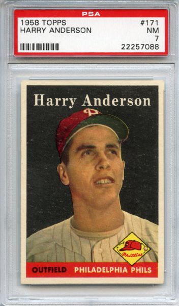 1958 Topps 171 Harry Anderson PSA NM 7