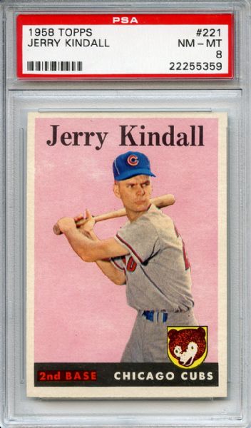 1958 Topps 221 Jerry Kindall PSA NM-MT 8