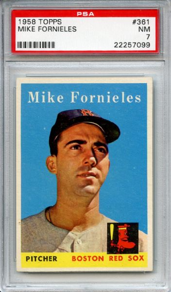 1958 Topps 361 Mike Fornieles PSA NM 7