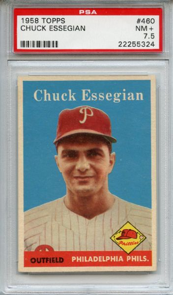 1958 Topps 460 Chuck Essegian PSA NM+ 7.5