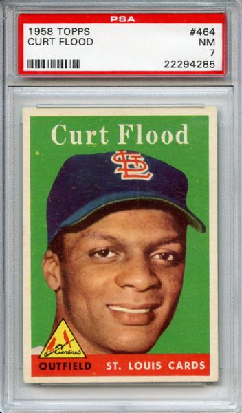 1958 Topps 464 Curt Flood RC PSA NM 7