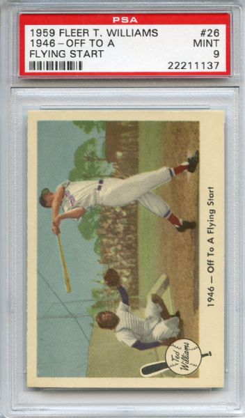1959 Fleer 26 Ted Williams 1946 Off to a Flying Start PSA MINT 9