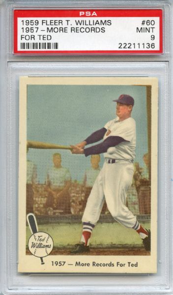 1959 Fleer 60 Ted Williams 1957 More Records for Ted PSA MINT 9