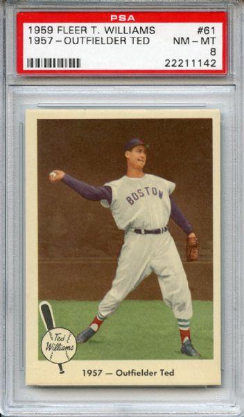 1959 Fleer 61 Ted Williams 1957 Outfielder Ted PSA NM-MT 8