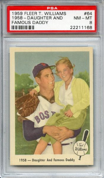 1959 Fleer 64 Ted Williams 1958 Daughter and Famous Daddy PSA NM-MT 8