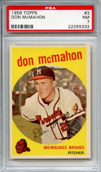 1959 Topps 3 Don McMahon PSA NM 7