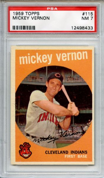 1959 Topps 115 Mickey Vernon PSA NM 7