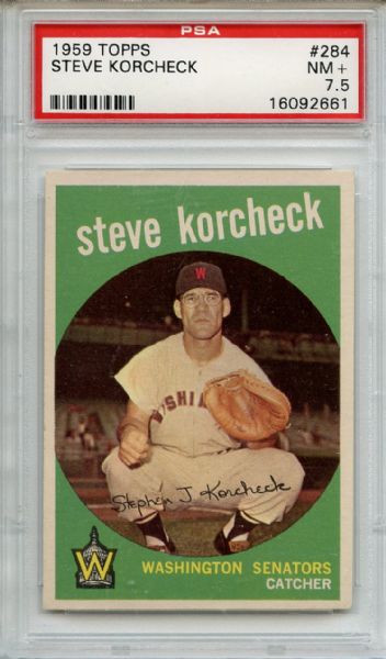 1959 Topps 284 Steve Korcheck PSA NM+ 7.5