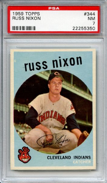 1959 Topps 344 Russ Nixon PSA NM 7
