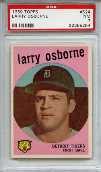 1959 Topps 524 Larry Osborne PSA NM 7