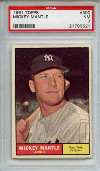 1961 Topps 300 Mickey Mantle PSA NM 7