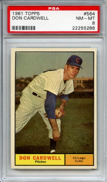 1961 Topps 564 Don Cardwell PSA NM-MT 8