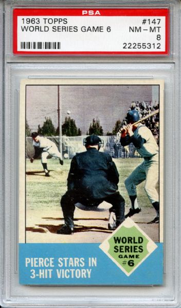 1963 Topps 147 World Series Game 6 PSA NM-MT 8