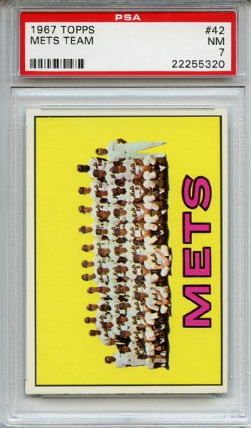 1967 Topps 42 New York Mets Team PSA NM 7