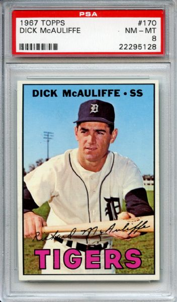 1967 Topps 170 Dick McAuliffe PSA NM-MT 8