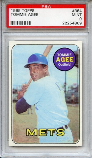 1969 Topps 364 Tommie Agee PSA MINT 9