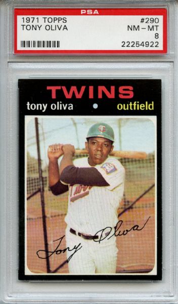 1971 Topps 290 Tony Oliva PSA NM-MT 8