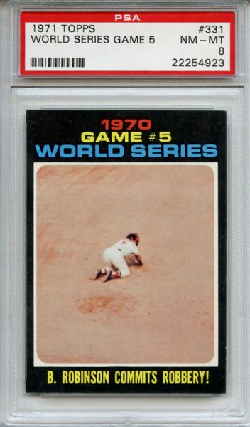 1971 Topps 331 World Series Game 5 Brooks Robinson PSA NM-MT 8