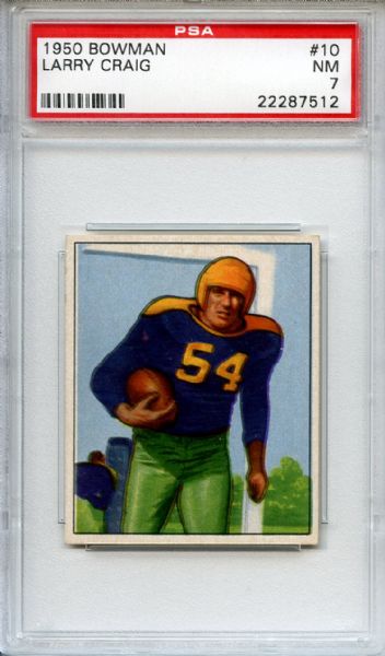 1950 Bowman 10 Larry Craig PSA NM 7
