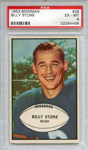 1953 Bowman 29 Billy Stone PSA EX-MT 6