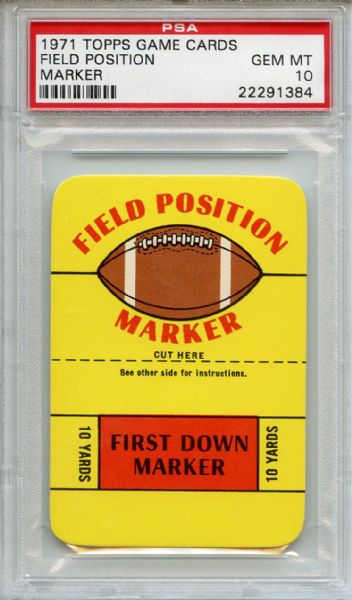 1971 Topps Game Cards Field Position Marker PSA GEM MT 10