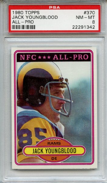 1980 Topps 370 Jack Youngblood PSA NM-MT 8