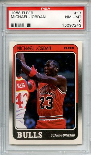 1988 Fleer 17 Michael Jordan PSA NM-MT 8