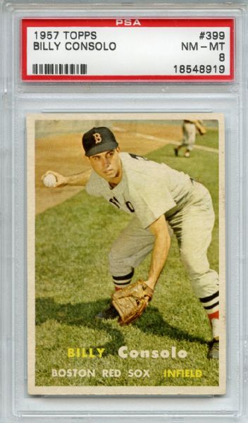 1957 Topps 399 Billy Consolo PSA NM-MT 8
