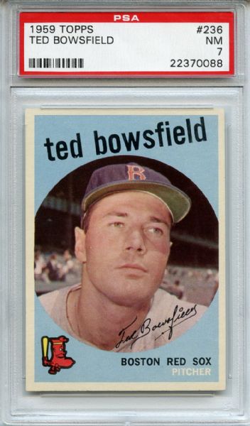 1959 Topps 236 Ted Bowsfield PSA NM 7