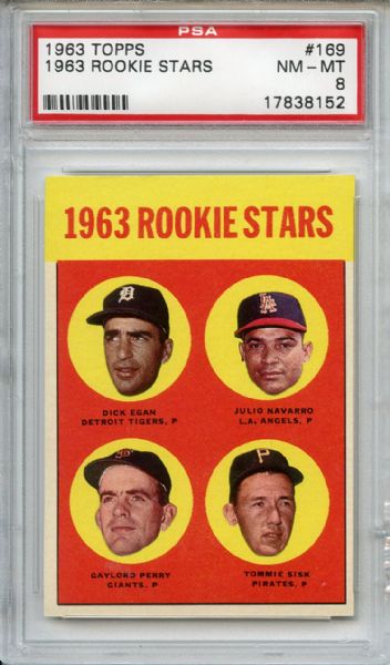 1963 Topps 169 Gaylord Perry PSA NM-MT 8