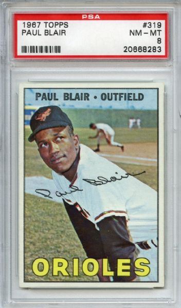 1967 Topps 319 Paul Blair PSA NM-MT 8