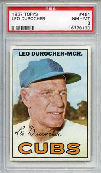 1967 Topps 481 Leo Durocher PSA NM-MT 8