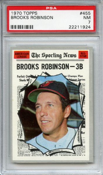 1970 Topps 455 Brooks Robinson All Star PSA NM 7