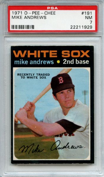 1971 O-Pee-Chee 191 Mike Andrews PSA NM 7