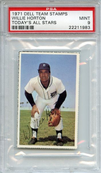 1971 Dell Team Stamps Today's All Stars Willie Horton PSA MINT 9