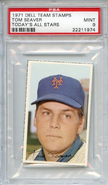 1971 Dell Team Stamps Today's All Stars Tom Seaver PSA MINT 9