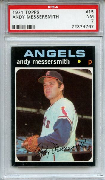 1971 Topps 15 Andy Messersmith PSA NM 7