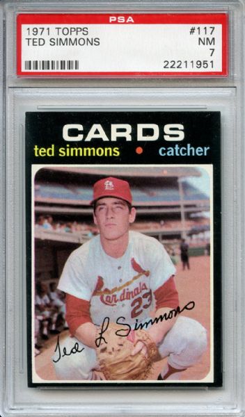 1971 Topps 117 Ted Simmons RC PSA NM 7