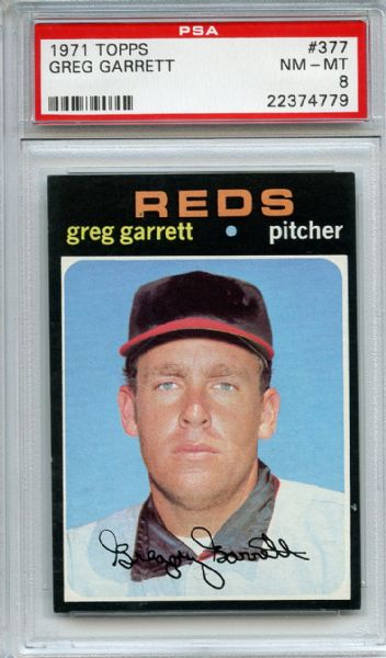 1971 Topps 377 Greg Garrett PSA NM-MT 8