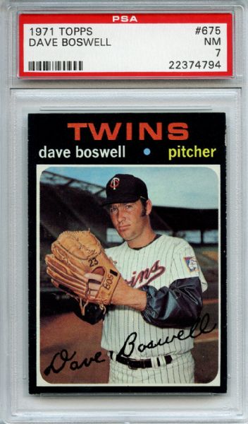 1971 Topps 675 Dave Boswell PSA NM 7