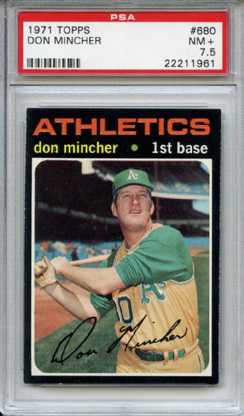1971 Topps 680 Don Mincher PSA NM+ 7.5