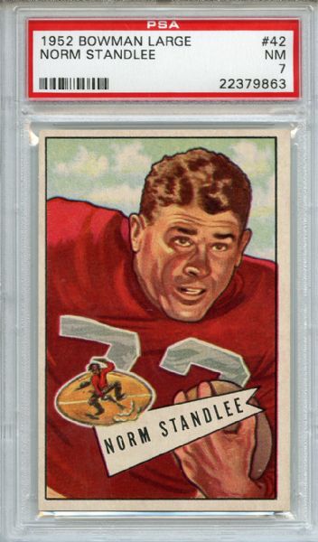 1952 Bowman Large 42 Norm Standlee PSA NM 7