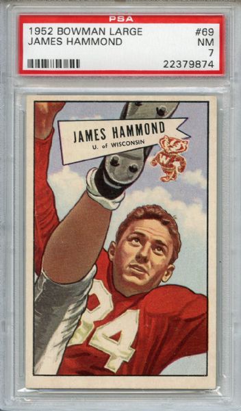 1952 Bowman Large 69 James Hammond PSA NM 7
