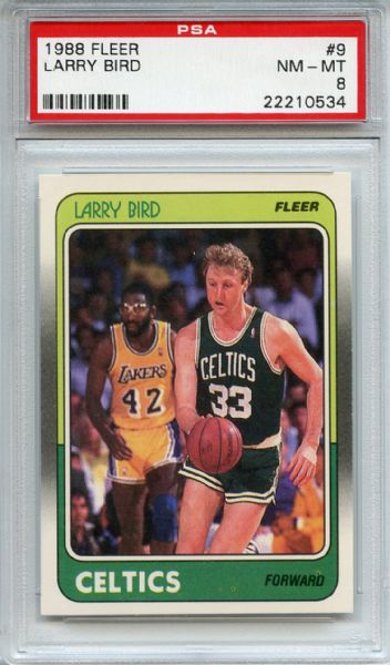 1988 Fleer 9 Larry Bird PSA NM-MT 8
